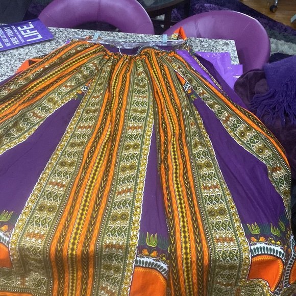 African Kente cloth maxi skirt & head wrap - Picture 9 of 9